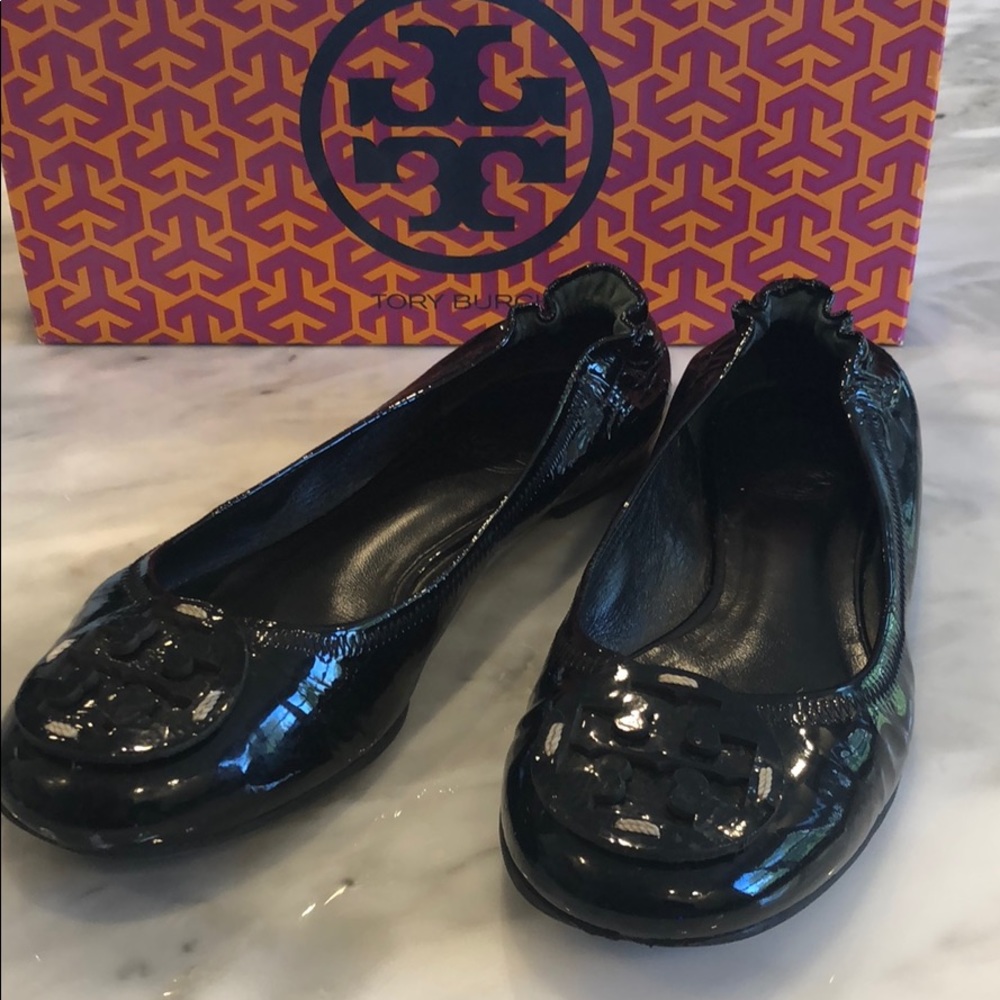 Tory Burch Black Patent Reva Ballet